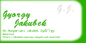 gyorgy jakubek business card